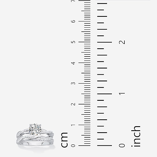 DiamonArt® Womens 1 3/4 CT. T.W. White Cubic Zirconia Sterling Silver Bridal Set