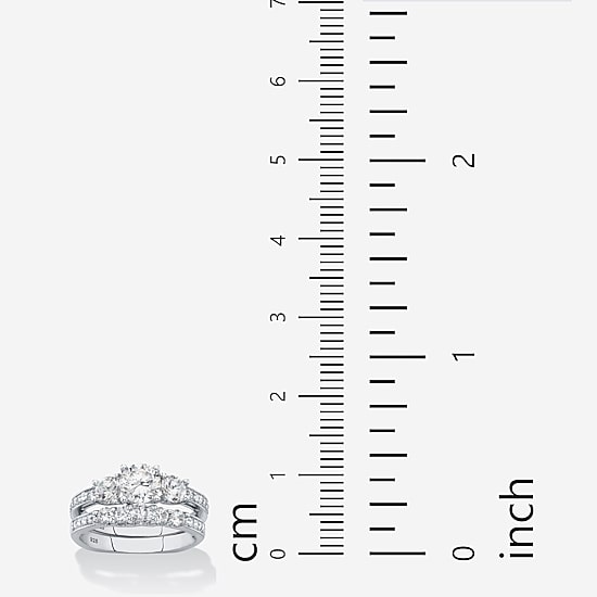 DiamonArt® Womens 2 CT. T.W. White Cubic Zirconia Sterling Silver Bridal Set