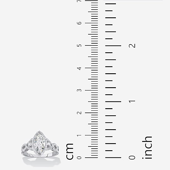 Womens 2 1/2 CT. T.W. Cubic Zirconia Sterling Silver Engagement Ring