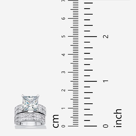 DiamonArt® Womens 5 1/4 CT. T.W. White Cubic Zirconia Platinum Over Silver Bridal Set