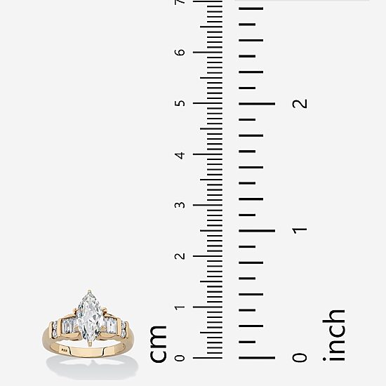 DiamonArt® Womens 2 1/2 CT. T.W. White Cubic Zirconia 14K Gold Over Silver Engagement Ring