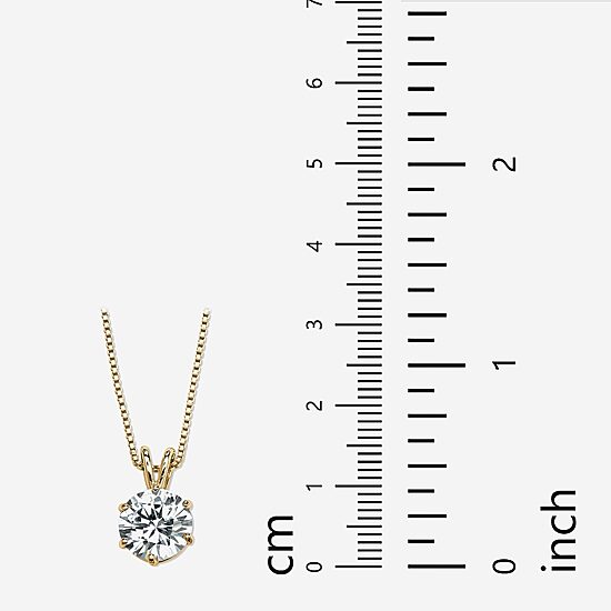 DiamonArt® Womens 3 CT. T.W. White Cubic Zirconia 14K Gold Over Silver Pendant Necklace