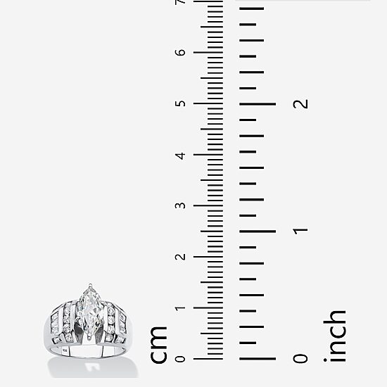 DiamonArt® Womens 3 1/4 CT. T.W. White Cubic Zirconia Platinum Over Silver Engagement Ring