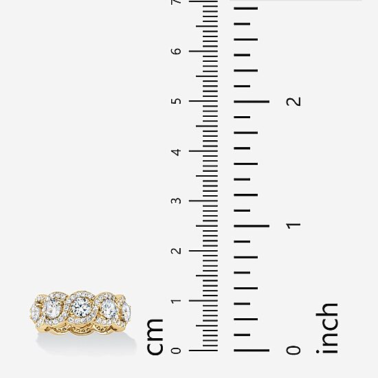 DiamonArt® 8MM 4 1/2 CT. T.W. White Cubic Zirconia 14K Gold Over Silver Band