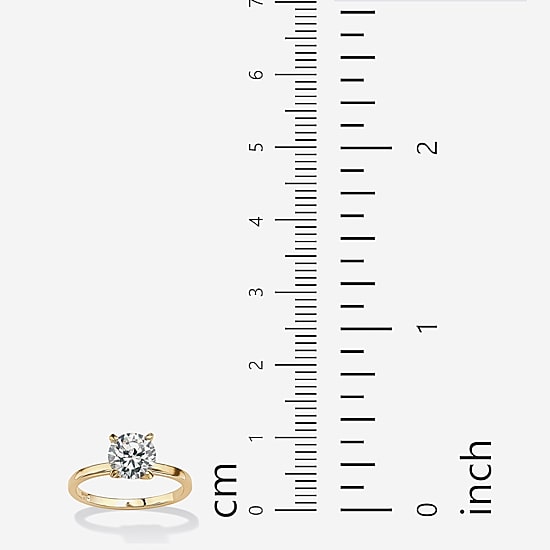 DiamonArt® Womens 2 CT. T.W. White Cubic Zirconia 14K Gold Over Silver Engagement Ring