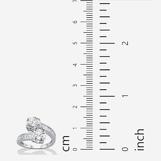 DiamonArt® Womens 5 CT. T.W. White Cubic Zirconia Sterling Silver Round Cocktail Ring