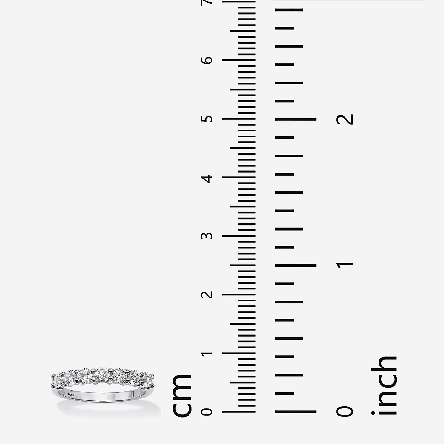 DiamonArt® 2MM 3/4 CT. T.W. White Cubic Zirconia Platinum Over Silver Round Band
