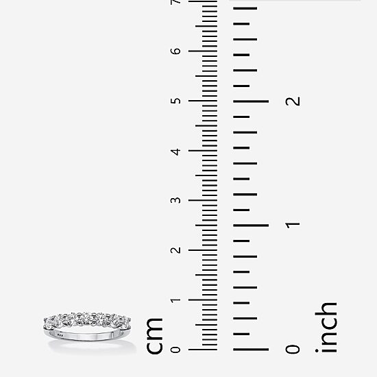 DiamonArt® 2MM 3/4 CT. T.W. White Cubic Zirconia Platinum Over Silver Round Band