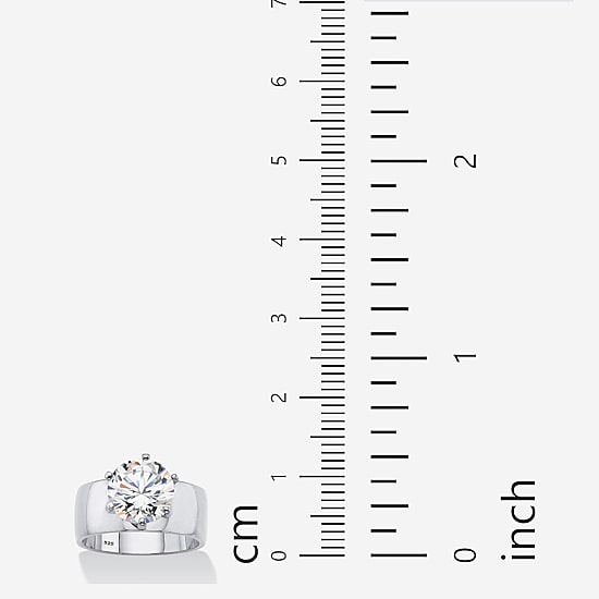 DiamonArt® Womens 4 CT. T.W. White Cubic Zirconia Sterling Silver Round Engagement Ring