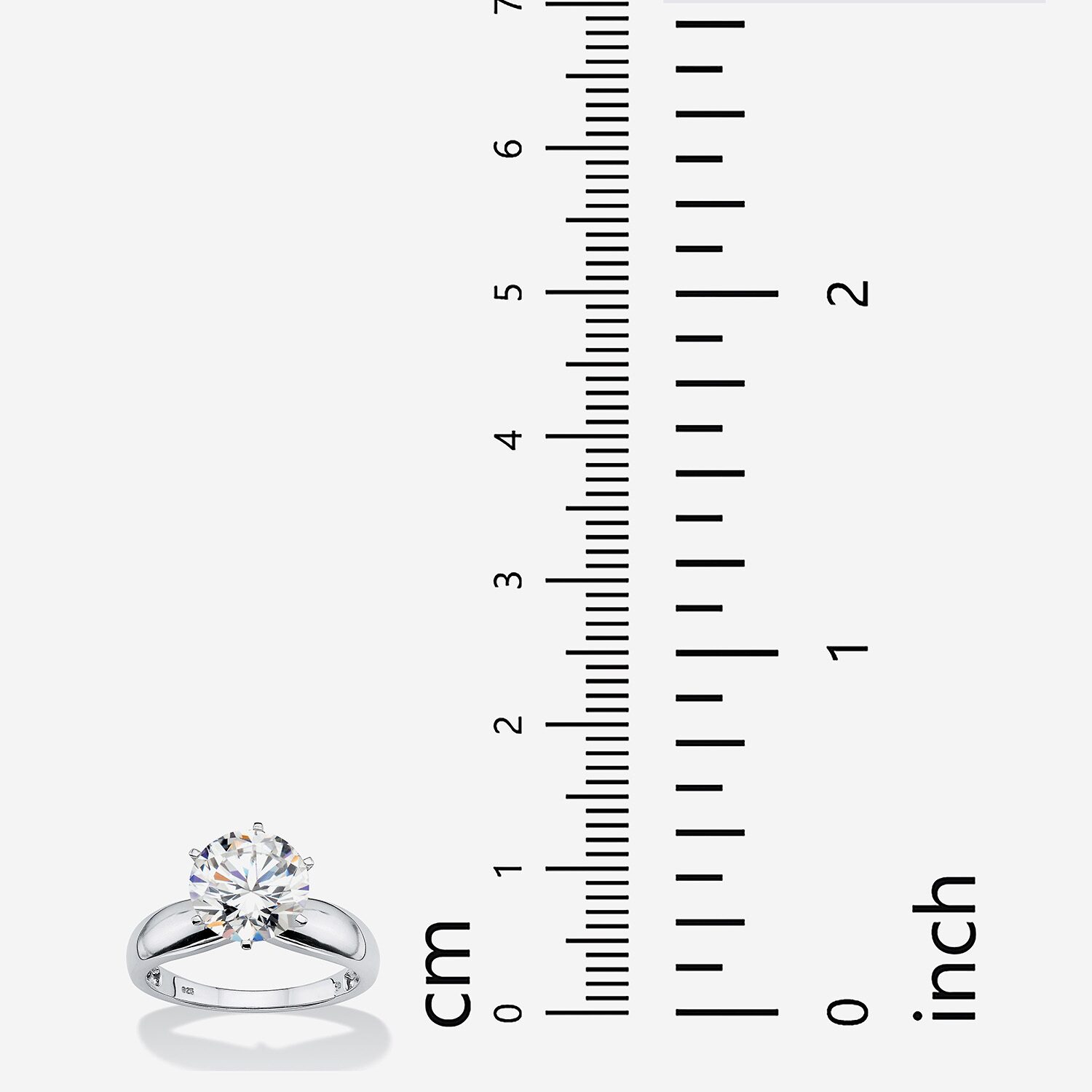 DiamonArt® Womens 1/ CT. T.W. White Cubic Zirconia Platinum Over Silver Round Engagement Ring