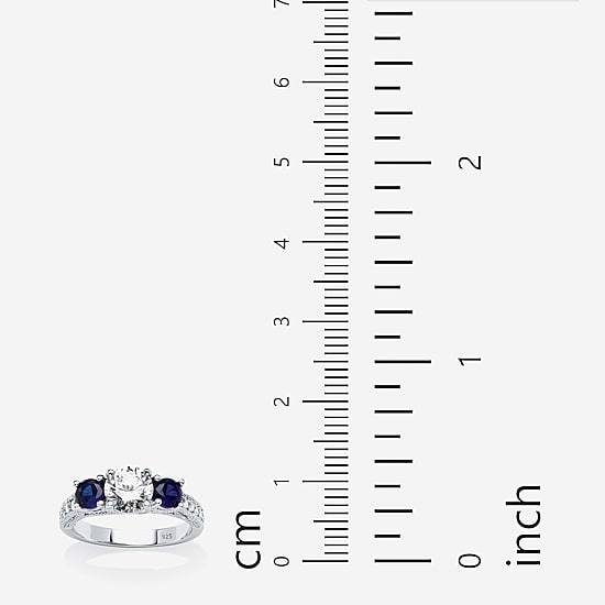 DiamonArt® Womens 1 5/8 CT. T.W. White Cubic Zirconia Sterling Silver Round Engagement Ring