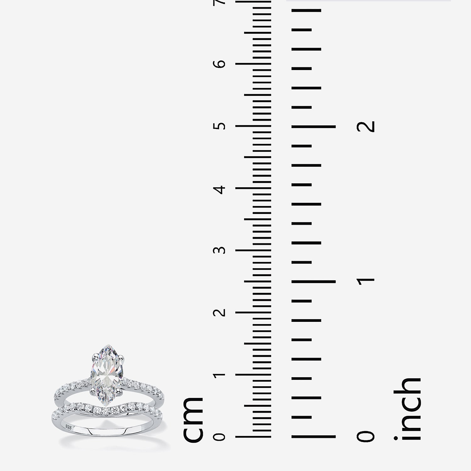 DiamonArt® Womens 2 1/2 CT. T.W. White Cubic Zirconia Platinum Over Silver Bridal Set