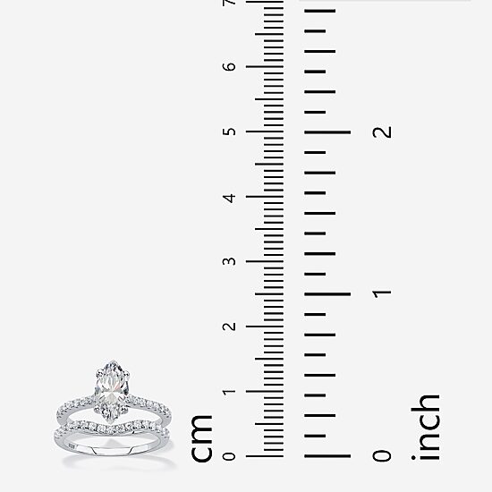 DiamonArt® Womens 2 1/2 CT. T.W. White Cubic Zirconia Platinum Over Silver Bridal Set