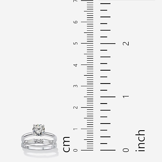 DiamonArt® Womens 2 CT. T.W. White Cubic Zirconia Sterling Silver Round Bridal Set