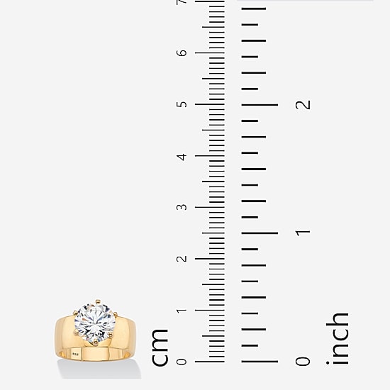DiamonArt® Womens 4 CT. T.W. White Cubic Zirconia 14K Gold Over Silver Round Engagement Ring