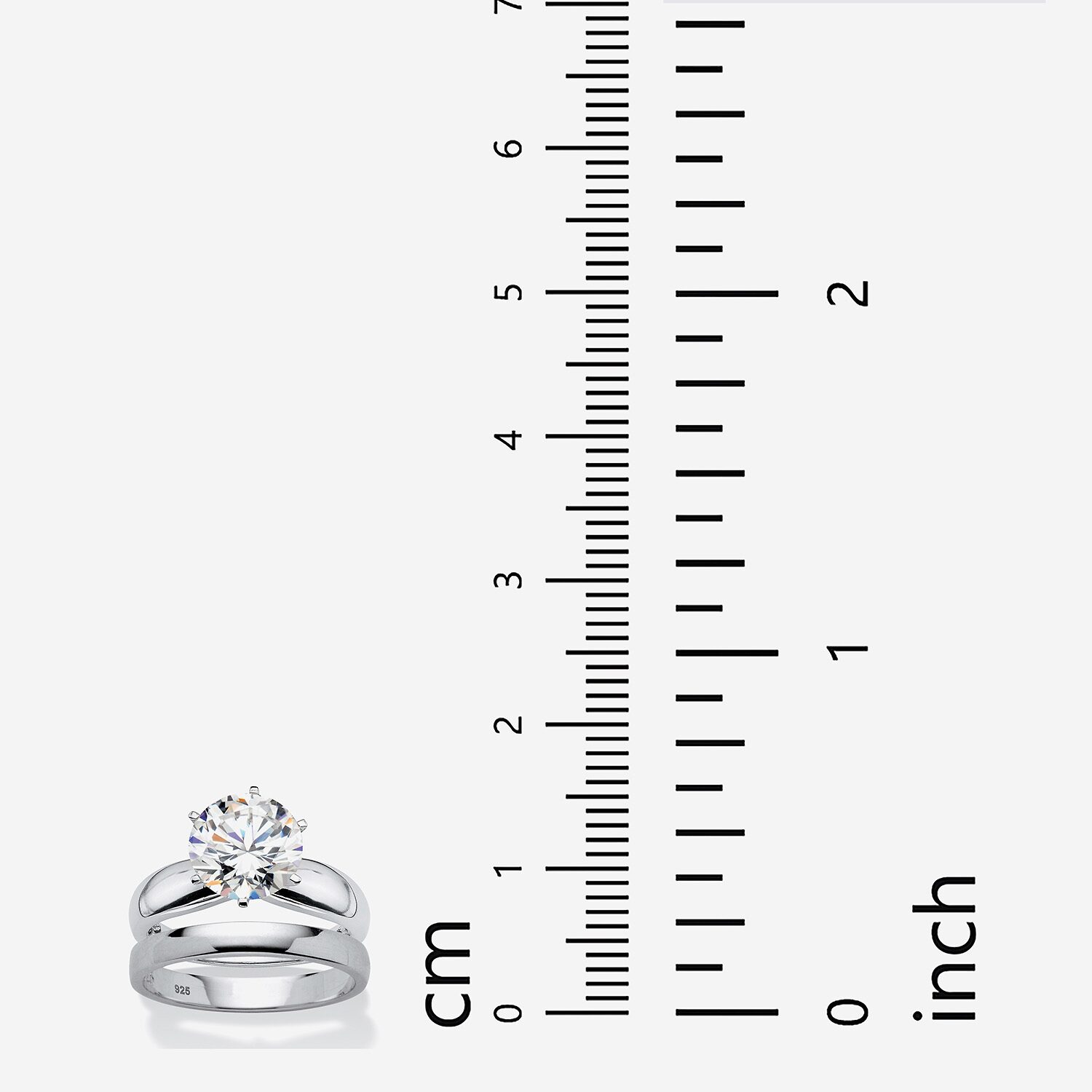 DiamonArt® Womens 3 1/2 CT. T.W White Cubic Zirconia Platinum Over Silver Round Bridal Set