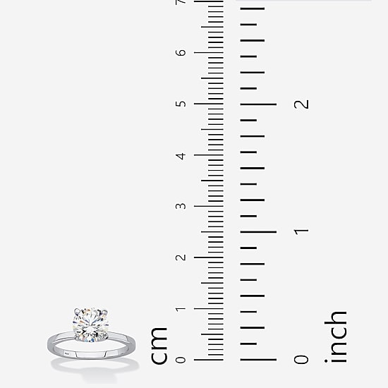 DiamonArt® Womens 1 7/8 CT. T.W. Lab Created White Sapphire Platinum Over Silver Round Engagement Ring