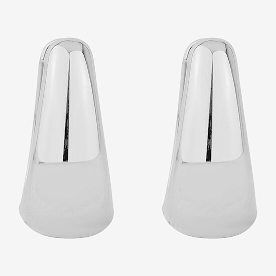 Silver Reflections Womens 20mm Heart Hoop Earrings