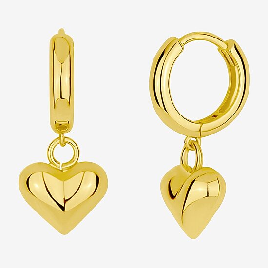 Silver Reflections Womens 14K Gold Over Brass 26mm Hoop Earrings