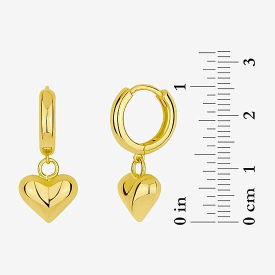 Silver Reflections Womens 14K Gold Over Brass 26mm Hoop Earrings
