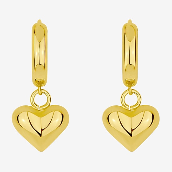 Silver Reflections Womens 14K Gold Over Brass 26mm Hoop Earrings
