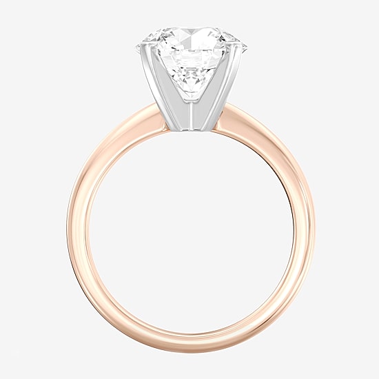 (G / Vs2) Womens 3 CT. Lab Grown White Diamond 14K Gold Round Solitaire Engagement Ring