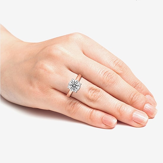 (G / Vs2) Womens 3 CT. Lab Grown White Diamond 14K Gold Round Solitaire Engagement Ring