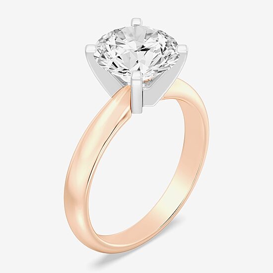 (G / Vs2) Womens 3 CT. Lab Grown White Diamond 14K Gold Round Solitaire Engagement Ring