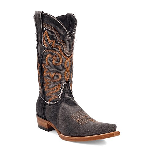 Dingo Mens Big Easy Flat Heel Cowboy Boots, 10 Medium, Black