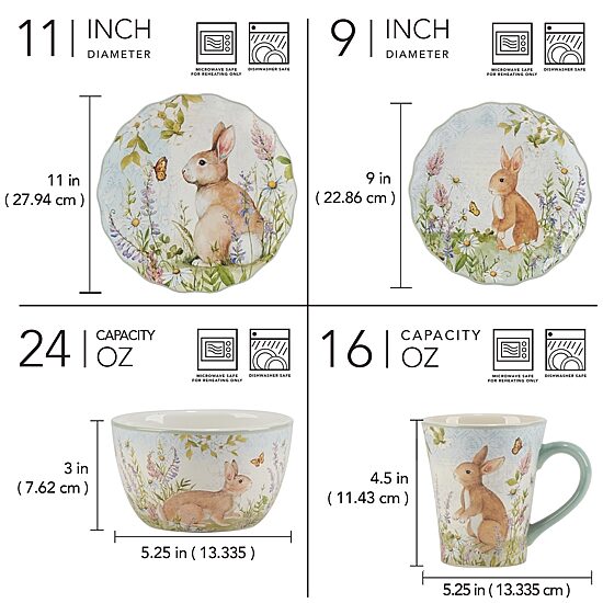 Certified International Easter Meadow 16-pc. Earthenware Dinnerware Set