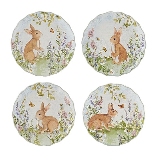 Certified International Easter Meadow 4-pc. Earthenware Dessert Plate