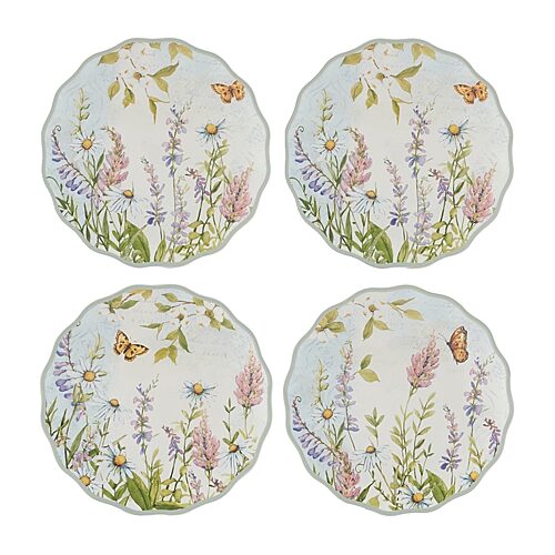 Certified International Easter Meadow 4-pc. Earthenware Appetizer Plate, One Size, White