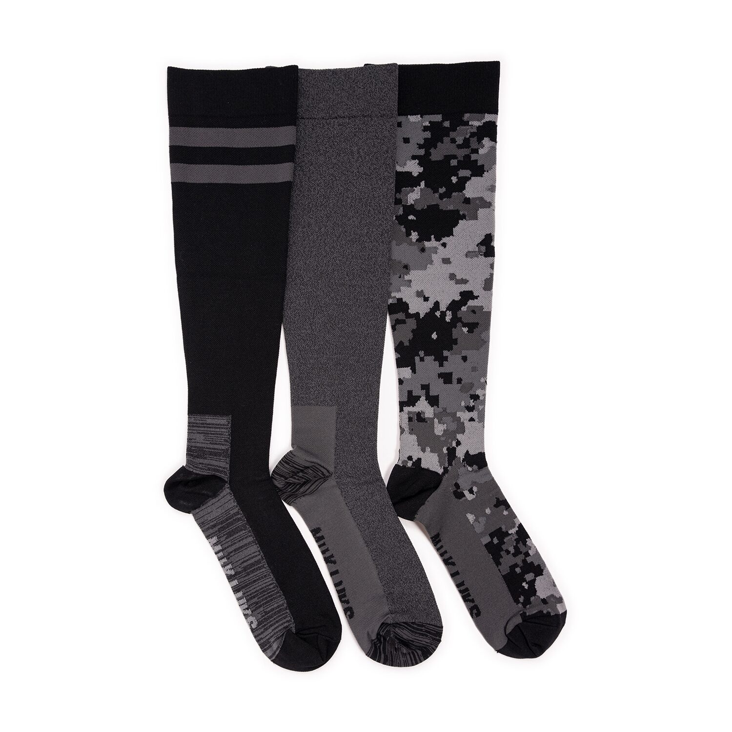 Muk Luks Compression Mens 3 Pair Knee High Socks