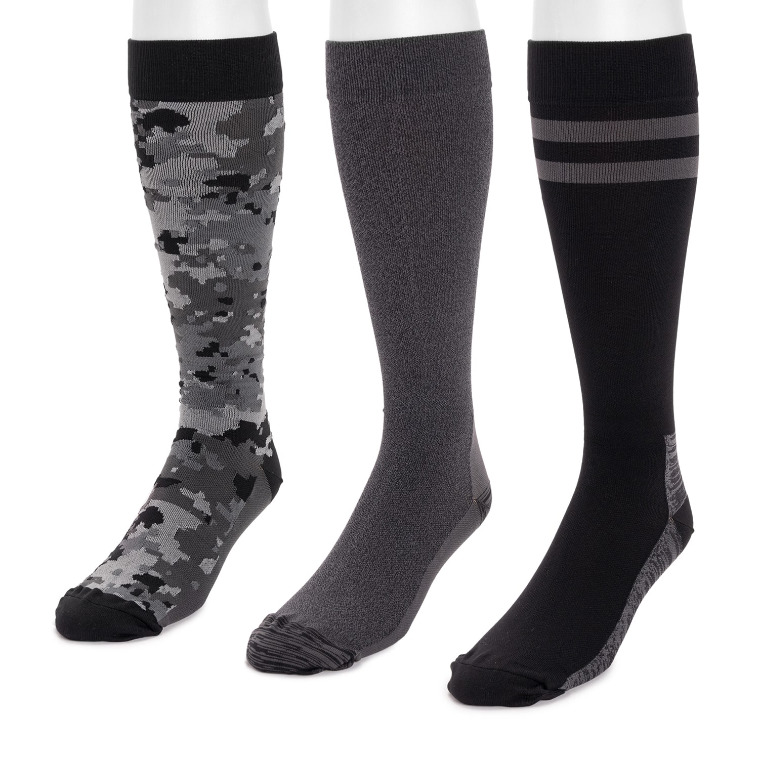 Muk Luks Compression Mens 3 Pair Knee High Socks