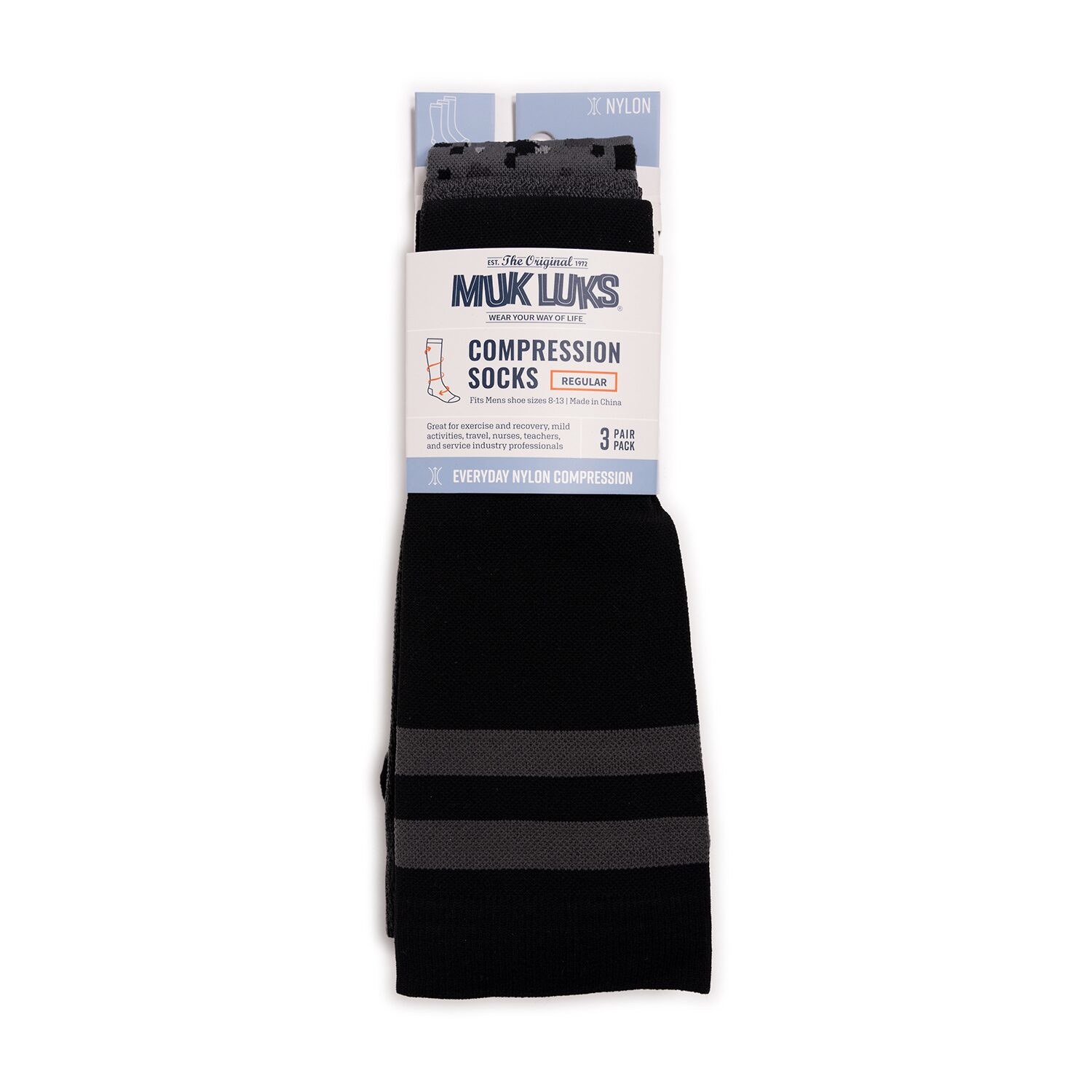 Muk Luks Compression Mens 3 Pair Knee High Socks