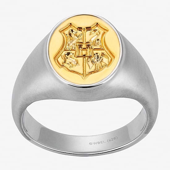 Harry Potter Mens 14K Two Tone Gold Over Silver Signet Ring
