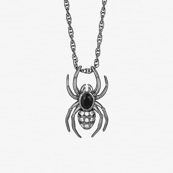 Harry Potter (F / Si2) Womens Diamond Accent Genuine Black Onyx Sterling Silver 16 Inch Pendant Necklace