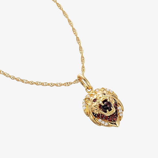 Harry Potter (F / Si2) Womens 1/10 CT. T.W. Genuine Red Garnet 14K Gold Over Silver 16 Inch Pendant Necklace