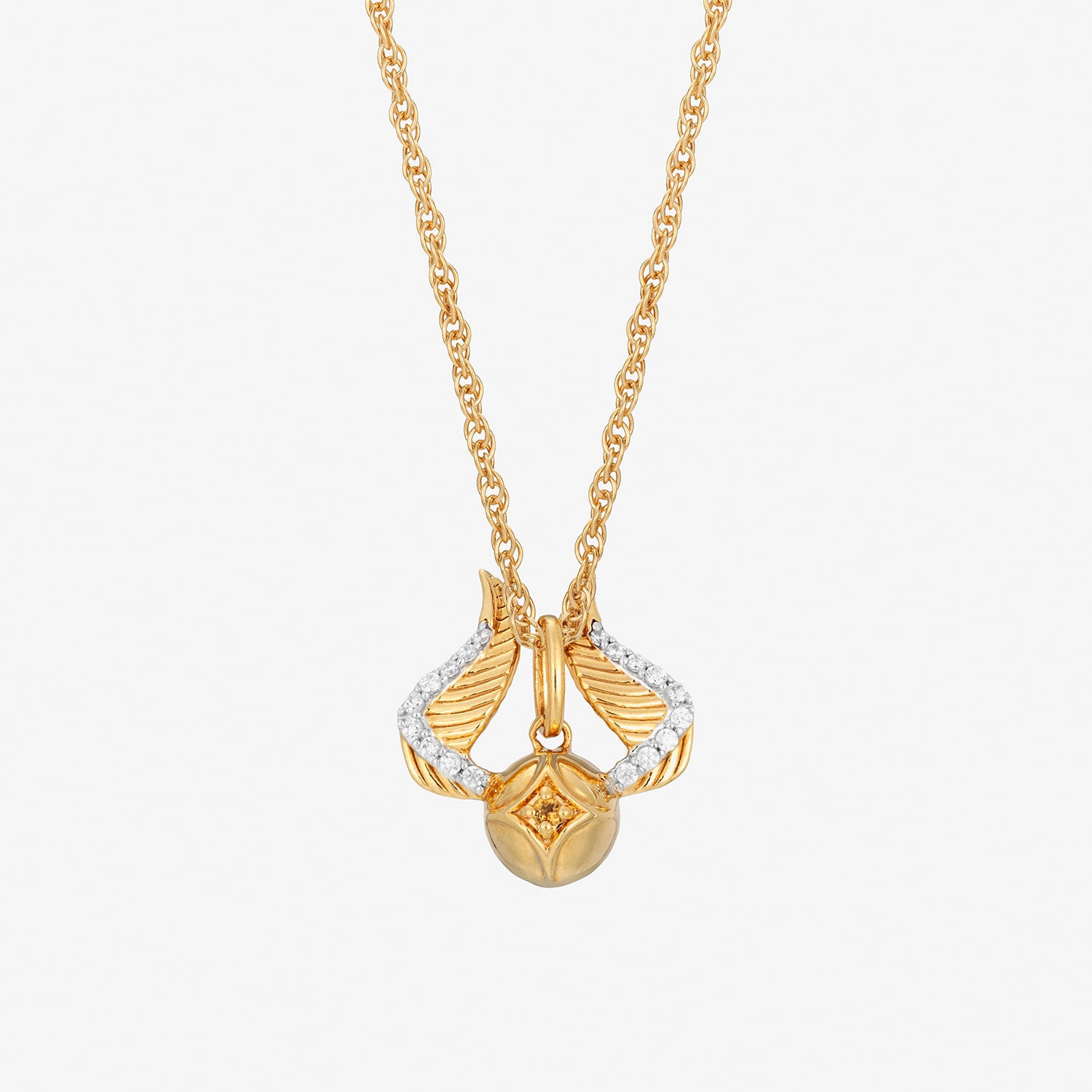 Harry Potter (F / Si2) Womens 1/10 CT. T.W. Genuine Yellow Citrine 14K Gold Over Silver 16 Inch Pendant Necklace