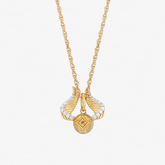 Harry Potter (F / Si2) Womens 1/10 CT. T.W. Genuine Yellow Citrine 14K Gold Over Silver 16 Inch Pendant Necklace