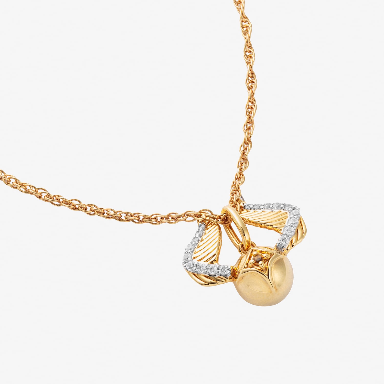 Harry Potter (F / Si2) Womens 1/10 CT. T.W. Genuine Yellow Citrine 14K Gold Over Silver 16 Inch Pendant Necklace