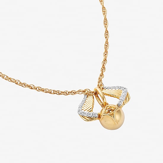 Harry Potter (F / Si2) Womens 1/10 CT. T.W. Genuine Yellow Citrine 14K Gold Over Silver 16 Inch Pendant Necklace