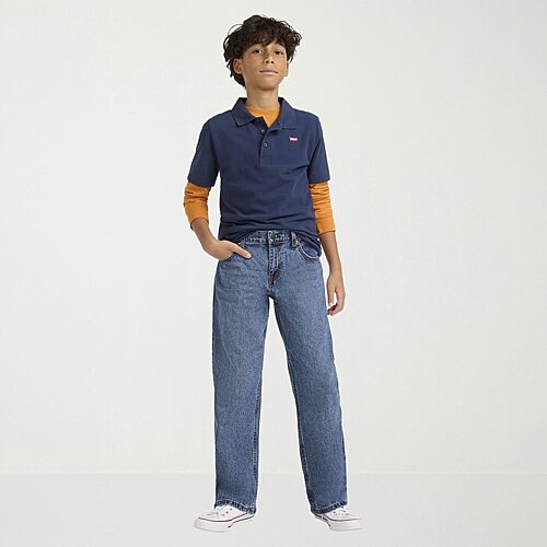 Levi 's Big Kid Boys Adjustable Waist 578 Baggy Fit Straight Leg Jean In Blue