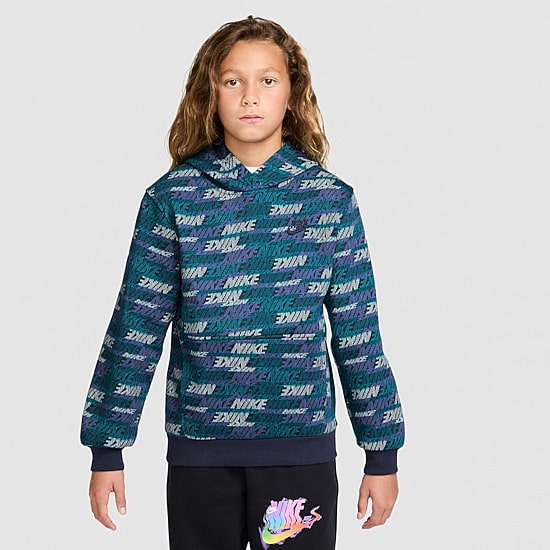 Nike Club Big Kid Unisex Long Sleeve Fleece Active Hoodie