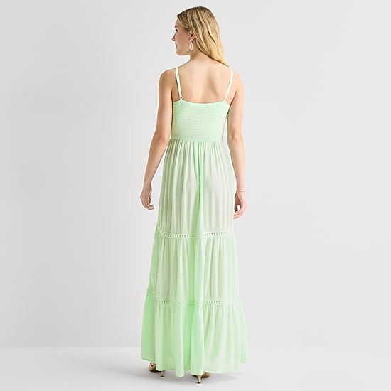 Secret Charm Womens Juniors Square Neck Sleeveless Maxi Dress