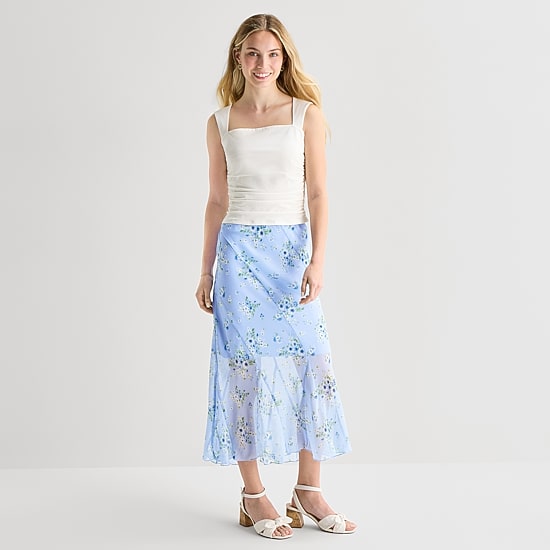 by&by Womens Juniors Maxi Skirt