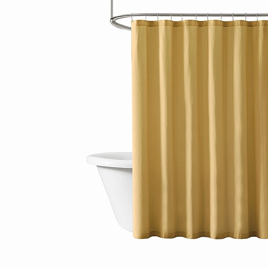 Brooklyn Loom Solid Cotton Percale Shower Curtain