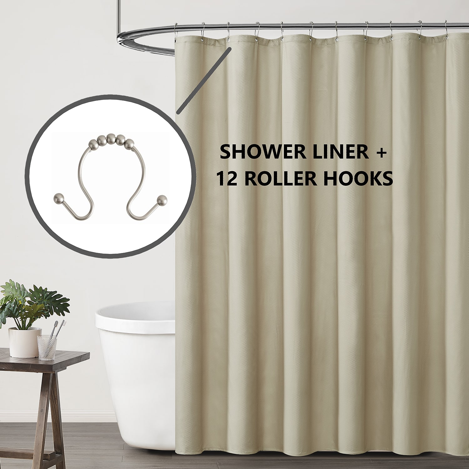 Truly Calm Embossed Shower Curtain Liner
