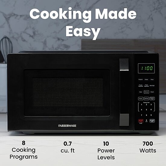 Farberware 0.7 Cu. Ft. 700-Watt Compact Counter Microwave Oven