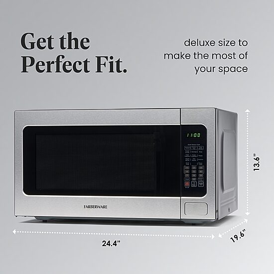 Farberware Professional FMO22ABTBKA 2.2 Cu. Ft 1200-Watt Microwave Oven with Smart Sensor Cooking